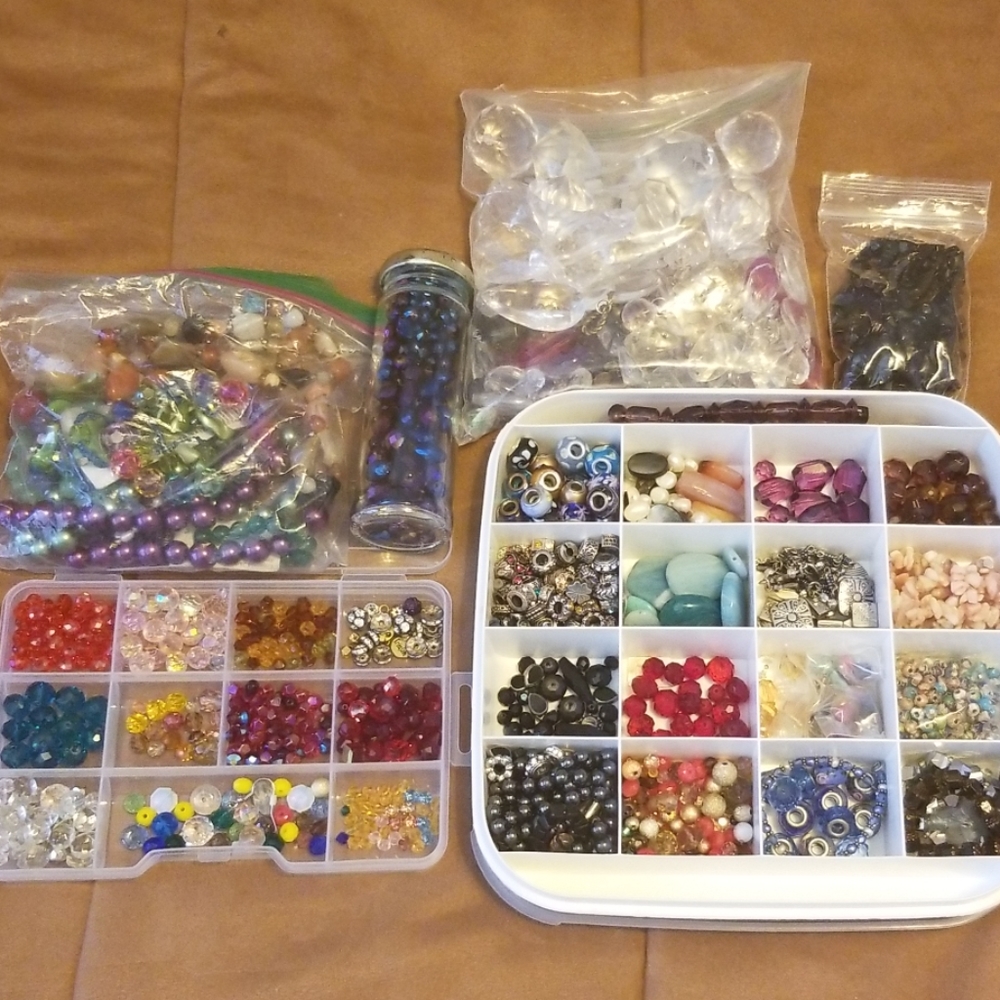 Lot of glass and acrylic beads